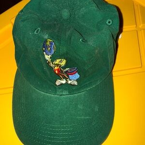 Vintage Disney Green Baseball Cap with Embroidered jiminy cricket